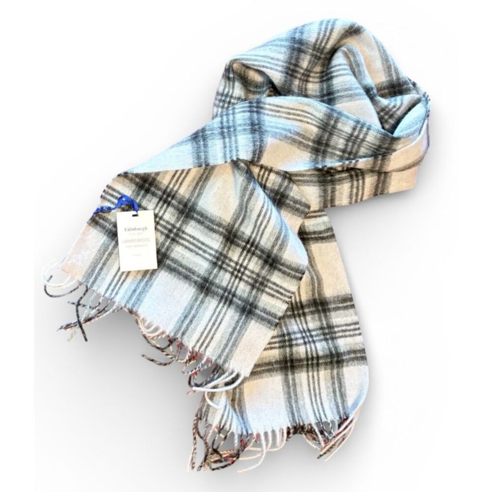 Edinburgh Lambswool Collection 100% Lambs Wool Tartan Scarf NWT  - 12"x30"